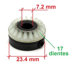 PIÑON GARFIO MAQUINA SINGER 17 DIENTES EJE 7,2 MM